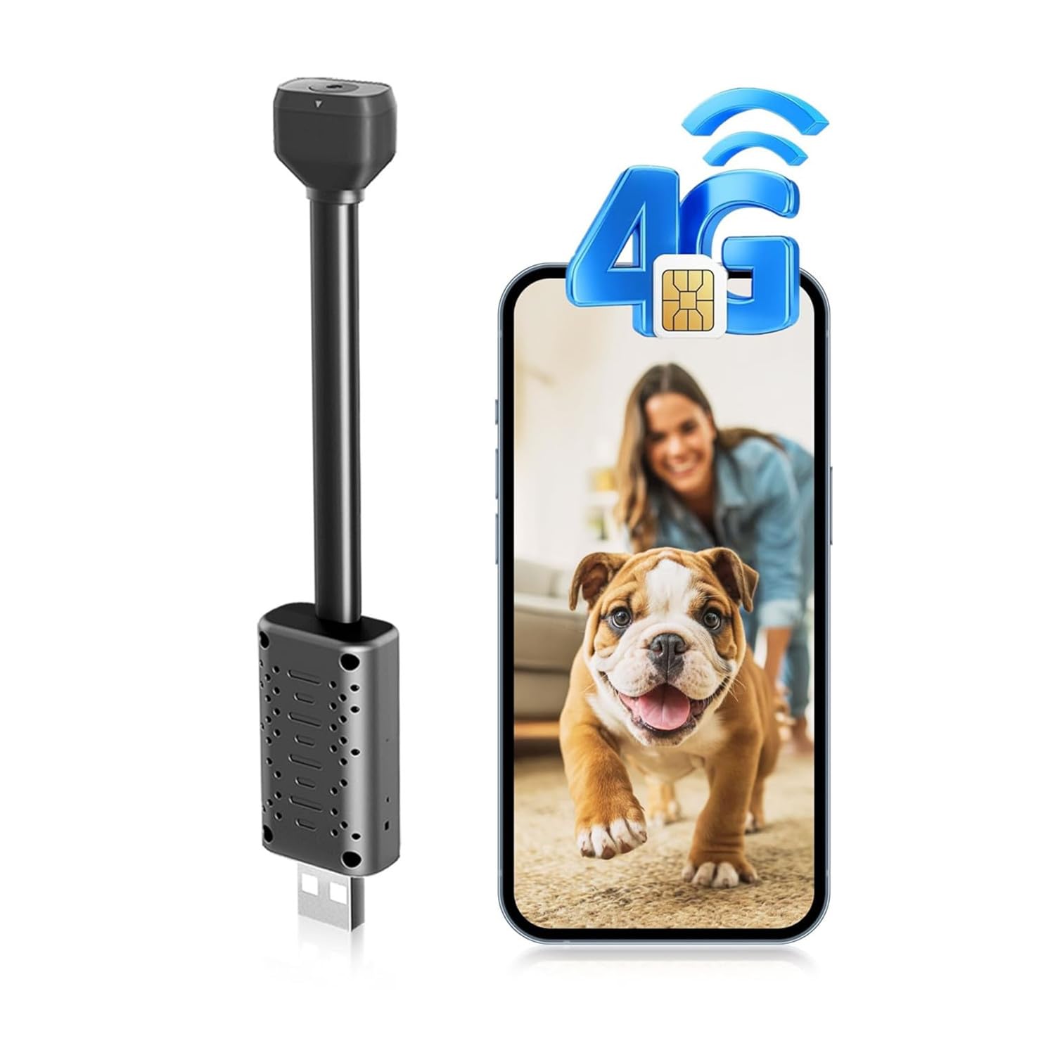 BEEDMXU HD 4K 4G LTE Cellular Camera, Outdoor Indoor Security Spy Camera,170° Wide-Angle View, Including SIM Card, No WiFi Support, Plug-in Mini Camera, Portable Cell Phone Remote Surveillance