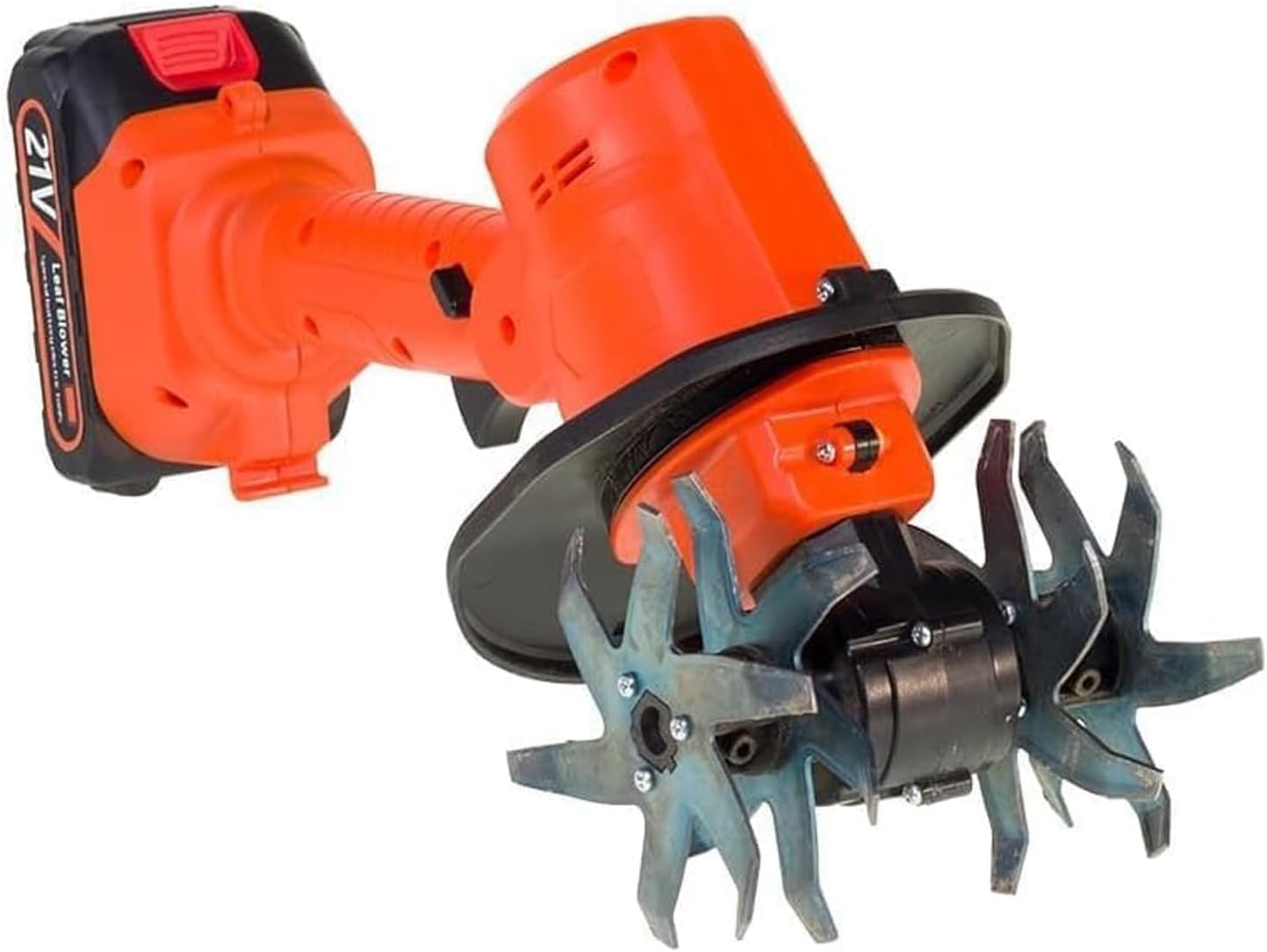 Motoazada y Cultivador Eléctrico Inalámbrico 21V, Mini Motocultor Ligero de Mano con Batería Recargable y Mango Ajustable para Mujeres, Mayores, Pequeños Jardines, Parterres,2Batteries