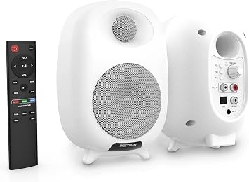 BESTISAN Computer Speakers, PC Speakers with Bluetooth Mode; Powered Monitor Speakers, Gaming Speakers for PC/Desktop/Laptop; White