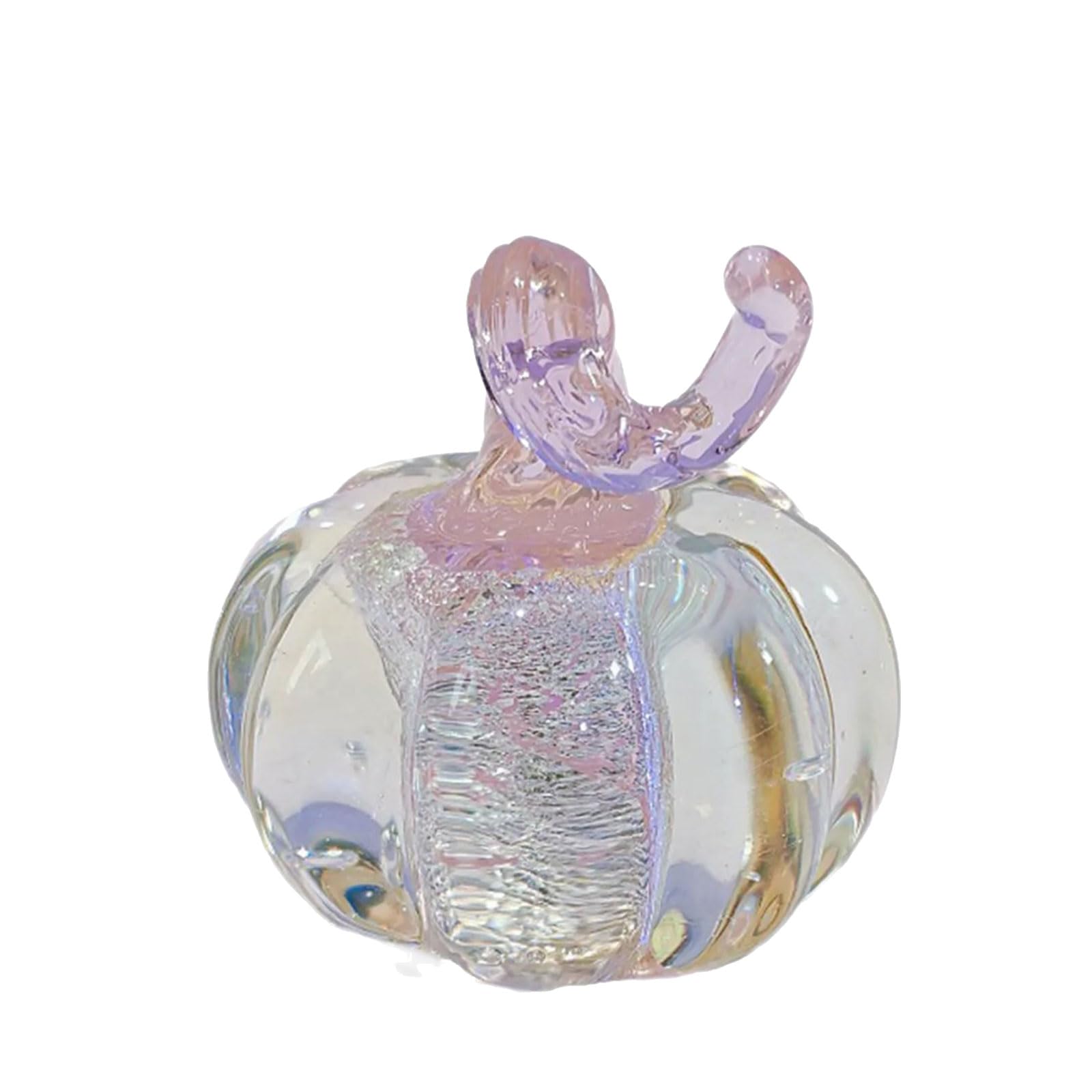 Hsioluted Skilled Craftsmanship Glass Pumpkin Figurine Decoration Stylish Display Item for Seasonal Celebration Gifting Glass Pumpkin Ornament