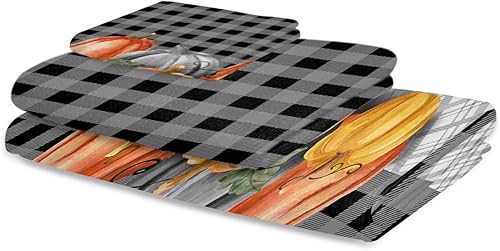 Miniatura 2 de Fall Pumpkins Bath Towels for Bathroom Set - Luxury Towels Gifts for Women,Quick Dry Beach Kitchen Hand Hair Face Yoga Workout Gym Towel and Dish