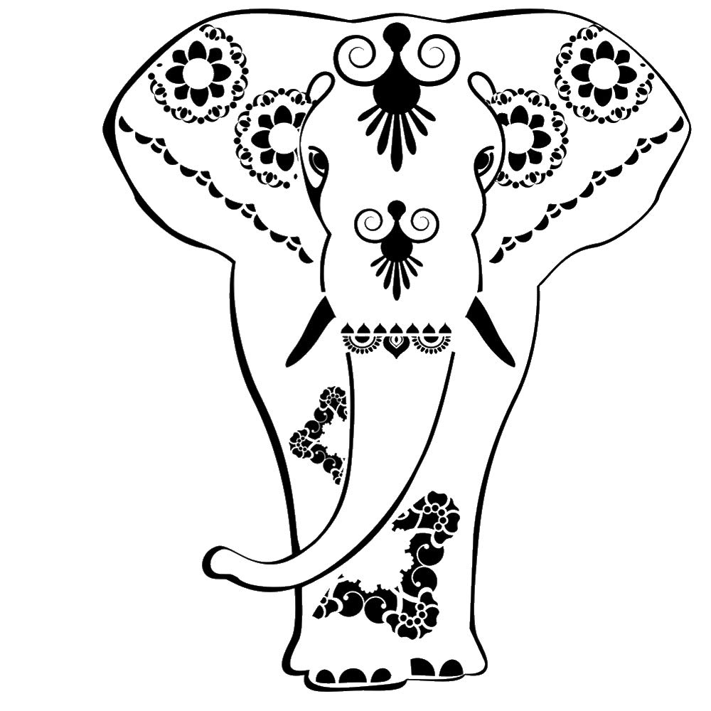 Artistic Sponge White Elephant Mandala Reusable Stencil A3 A4 A5 & Bigger Sizes Wall Decor / M16 (Pvc Reusable Stencil, A5 Size - 148 X 210 Mm, 5.8 X 8.3 In.)