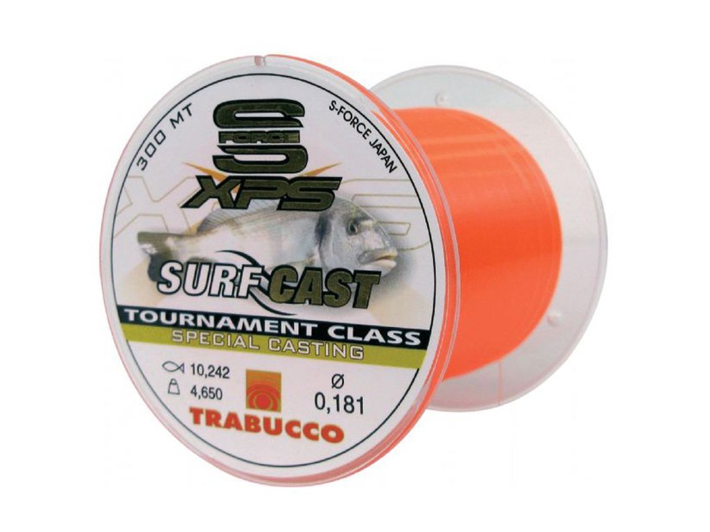 Trabucco Żyłka wędkarska Surf Cast XPS S-Force 0,255 mm 300 m silikonowana morze spinning Surfcasting Fedeer Pstrąg strumieniowy