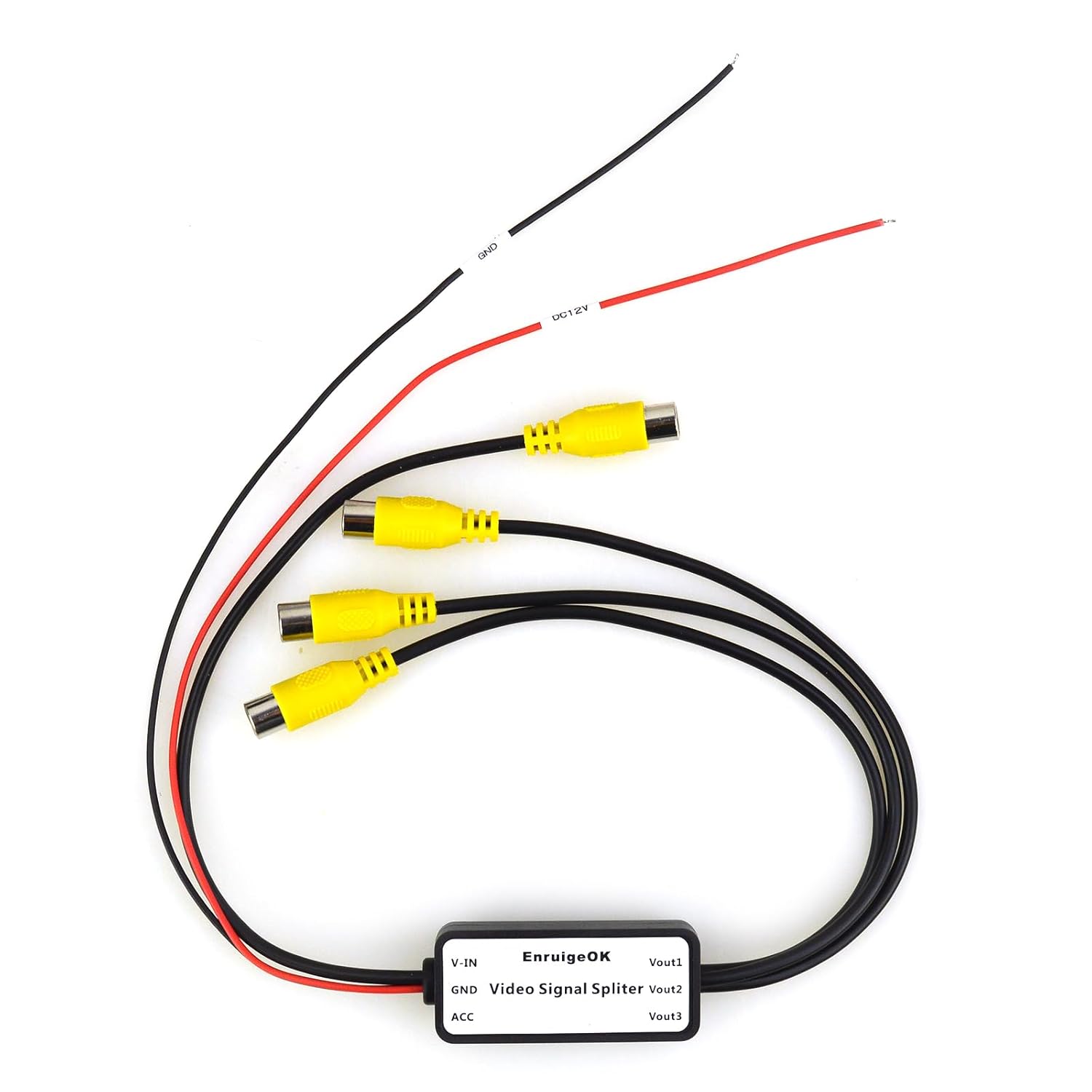 EnruigeOK 1 to 3 Car Channel RCA Video Signal Booster and