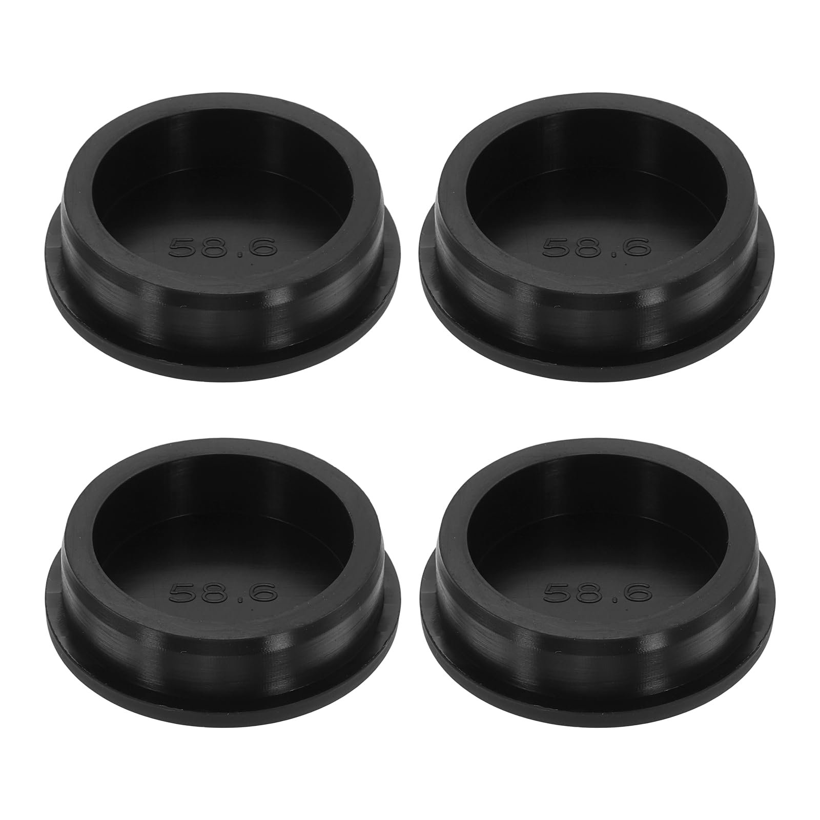 sourcing map 4Pcs Black Plug Holes, Waterproof Rubber Button Plug for 58.5mm / 2.3" Hole Bottles Pipes End Caps Round Sealing Plugs Flexible Rubber Stoppers