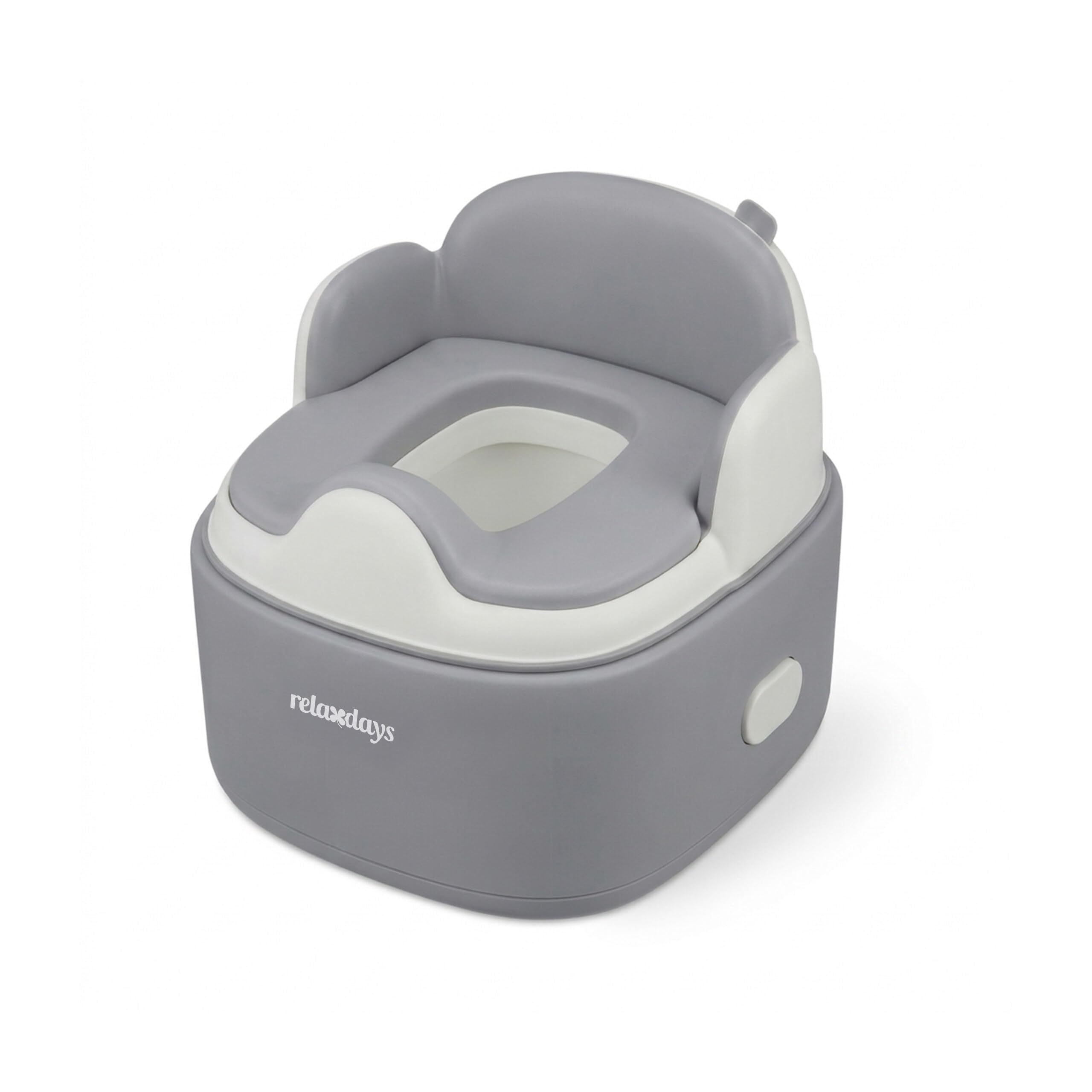 Relaxdays Vasino 4-in-1 con coperchio, grigio | A x L x P: 33,5 x 36,5 x 29 cm, riduttore WC e sgabello, da viaggio