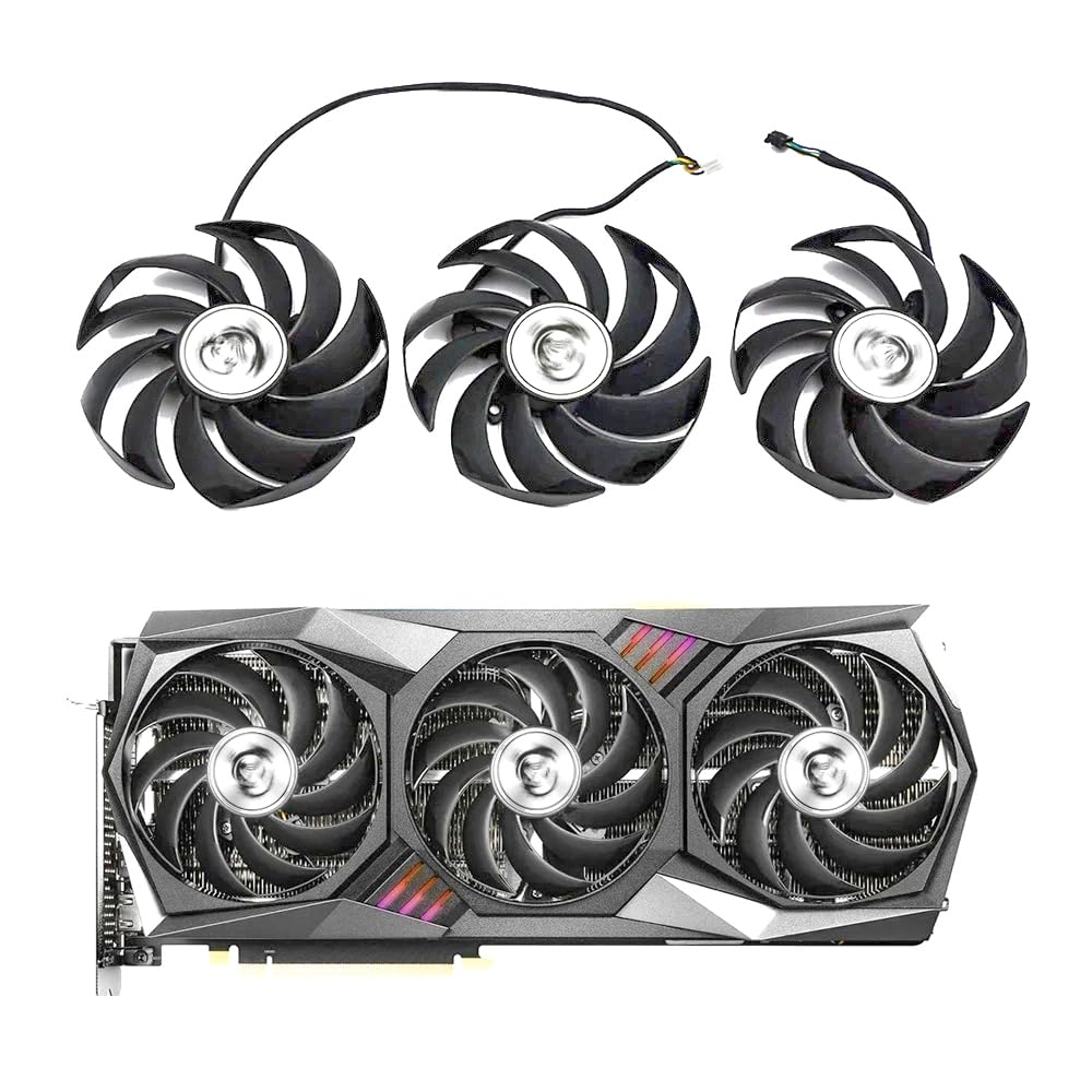 PLD09210S12HH Lot de 3 ventilateurs de carte graphique pour MSI RTX 3060 3070 RTX 3070Ti 3080 3090 Ti GAMING X TRIO