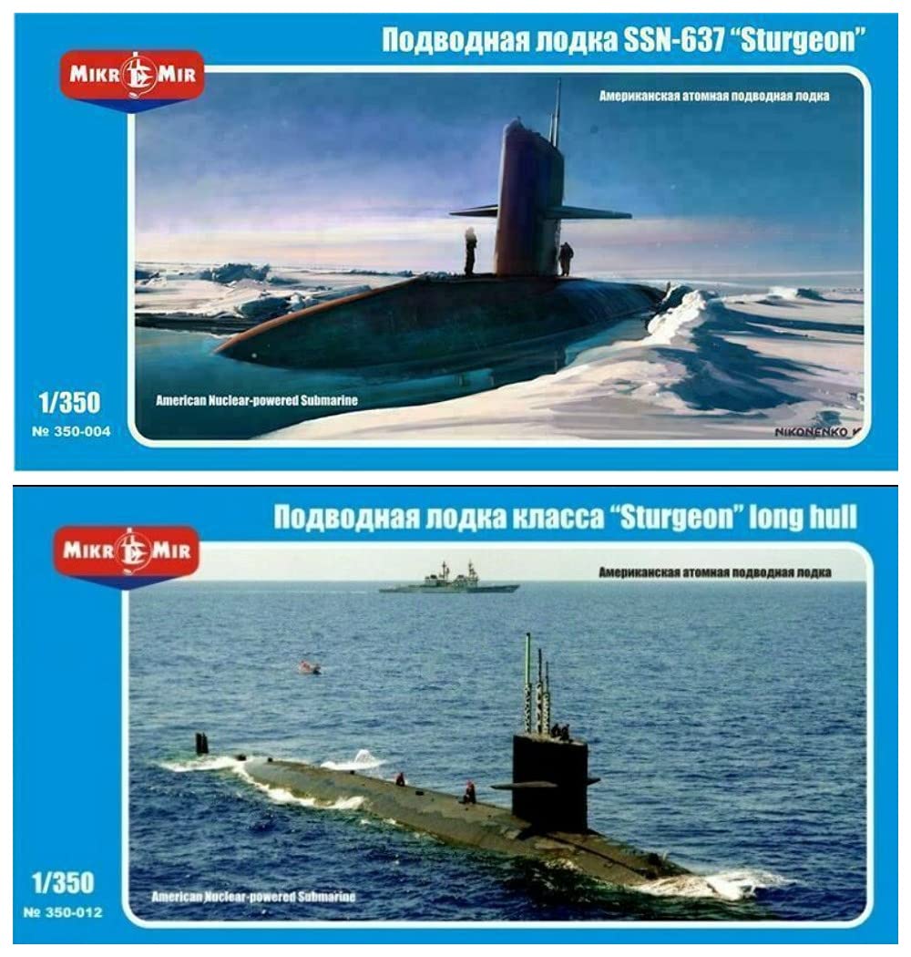 Bundle lot of Mikro Mir 350-004 + 350-012 Sturgeon SSN-637 + Long Hull 1/350