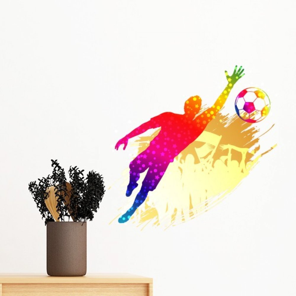 Sticker mural de football pour chambre d'enfant et espace de jeu thématique