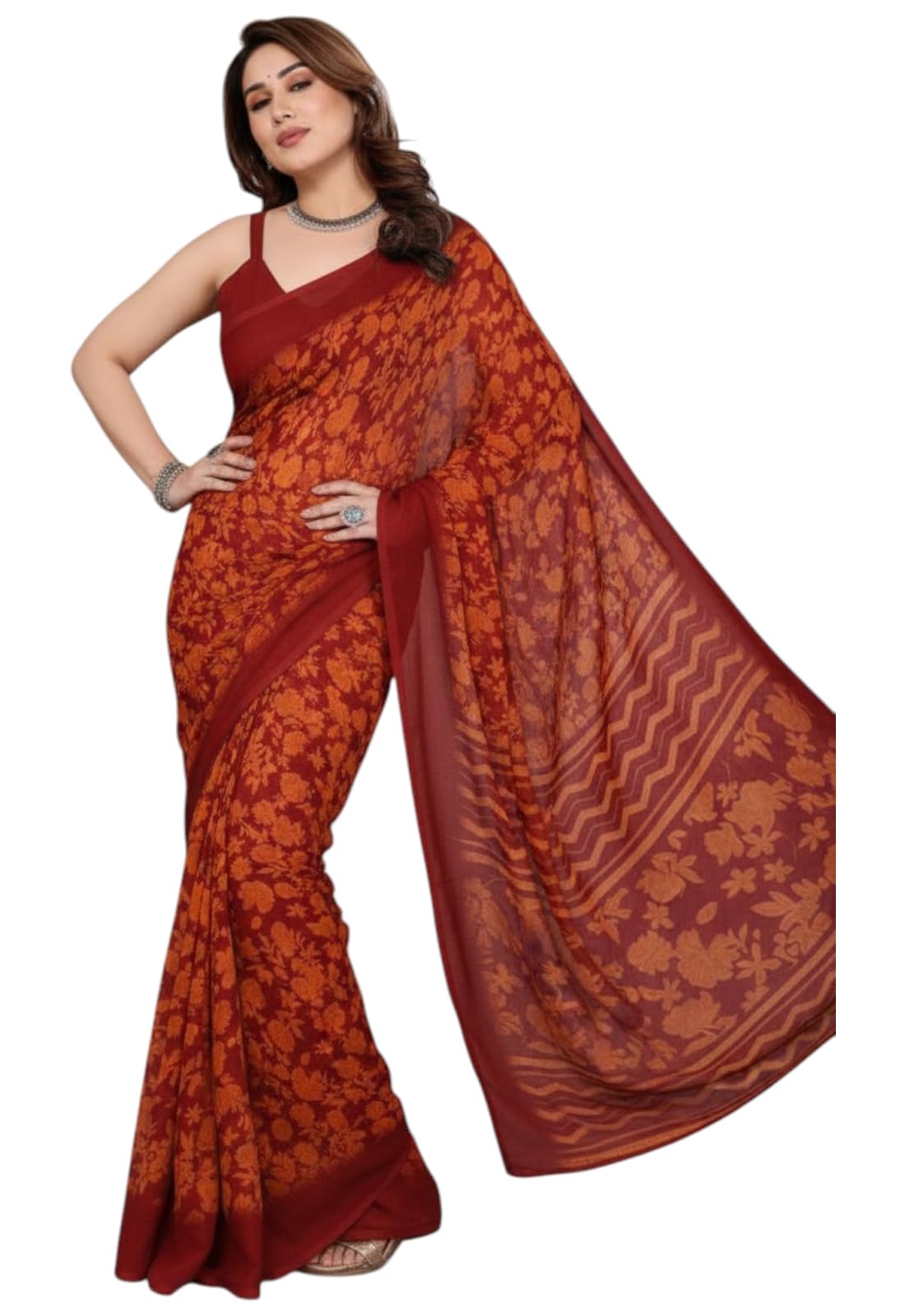yashika Women's Georgette Saree with Blouse Piece for Traditional Ethinic Wear Sari-picture-29