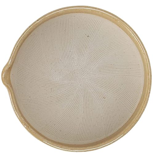 Miniatura 7 de TIKUSAN Juego de mortero y mortero de cerámica Ripple Ridge (Suribachi y Surikogi) con boquilla fabricada en Japón Mino Ware (M, marrón)