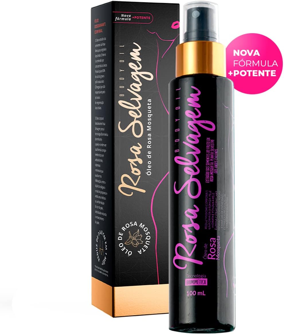 Oleo Clareador De Pele Contra Manchas e Estrias Rosa Mosqueta, 100ML- Rosa Selvagem