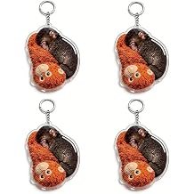Punch Hugging Monkey Keychain, 2d Cute Monkey Hanging Keychain, Acrylic Key Chain Cute, for Animal Lovers, 4pcs C