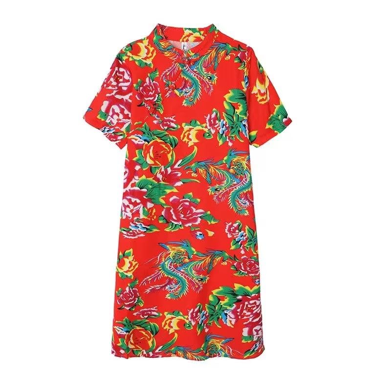 Robe d'été style chinois Qipao mi-longue aux finitions soignées - 5