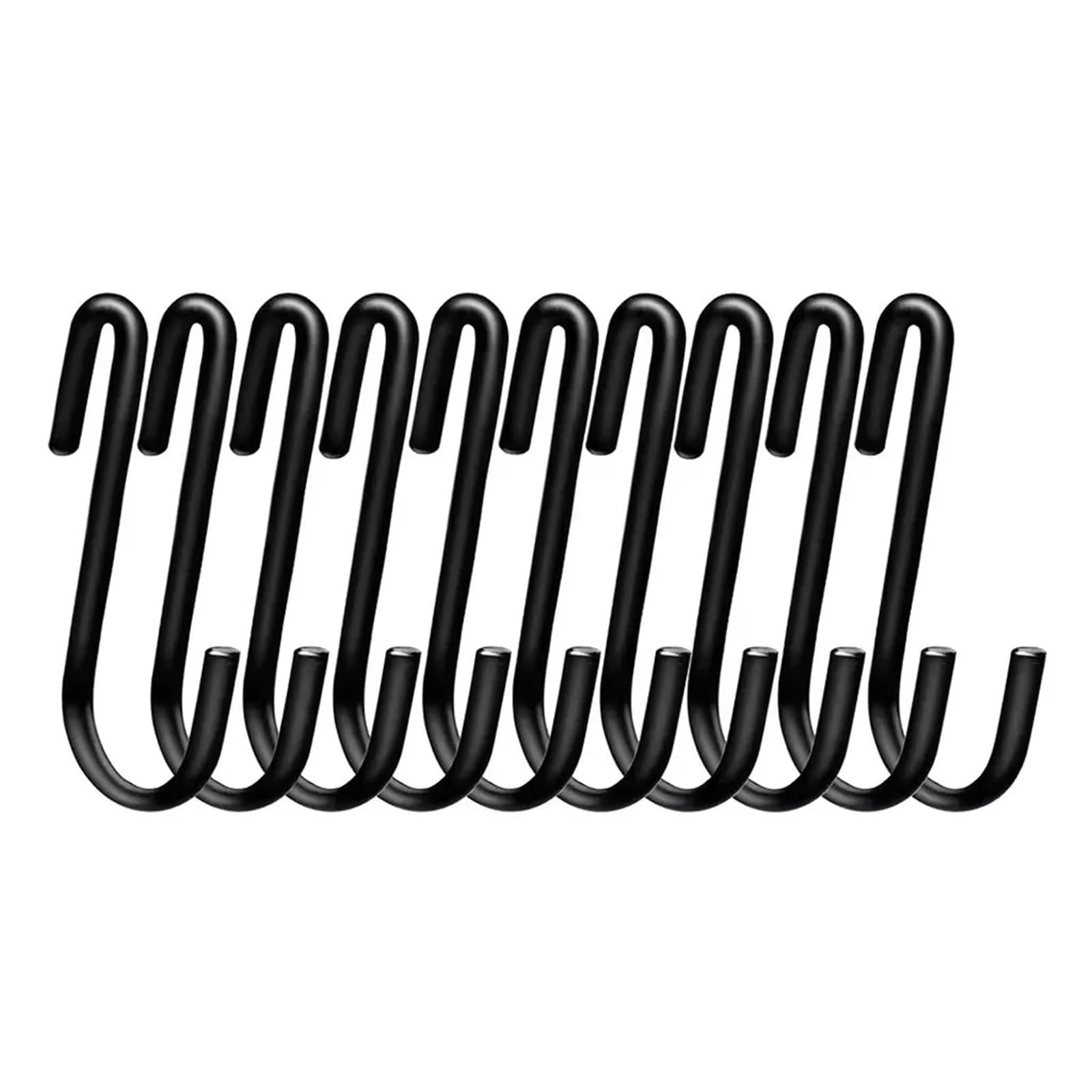 Ganci Appendiabiti 5/20 ganci a forma di S for cucina e bagno, in acciaio inox, multifunzionali, for appendere vestiti, borse, asciugamani, piante per bagno o cucina(Black,20pcs)