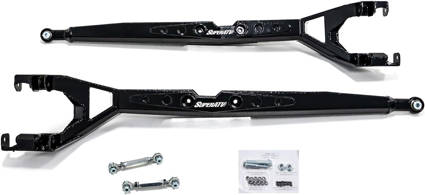 SuperATV Heavy Duty Boxed +4" Long Travel/Conversion Kit for Can-Am Maverick 64" X3 900 / Turbo/XDS (See Fitment) - Black - Complete Kit- (For Non-Smart -Lok Diffs)