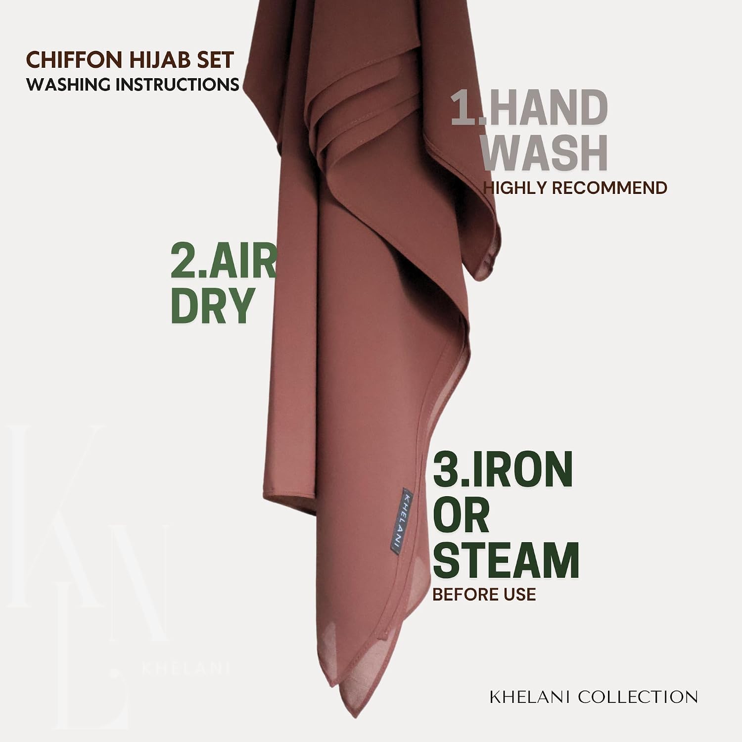 KHELANI Premium Chiffon Hijab And Matching Undercap Set, Muslim Head Scarf For Women, Non Slip Chiffon Scarf Shawl Wrap