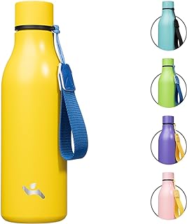 Konokyo 18 oz Insulated Stainless Steel Metal Water Bottle with Strap | BPA-free, leak-proof, dishwasher-safe reusable bottle with strap for gym, school, hiking, outdoor travel & hydration
