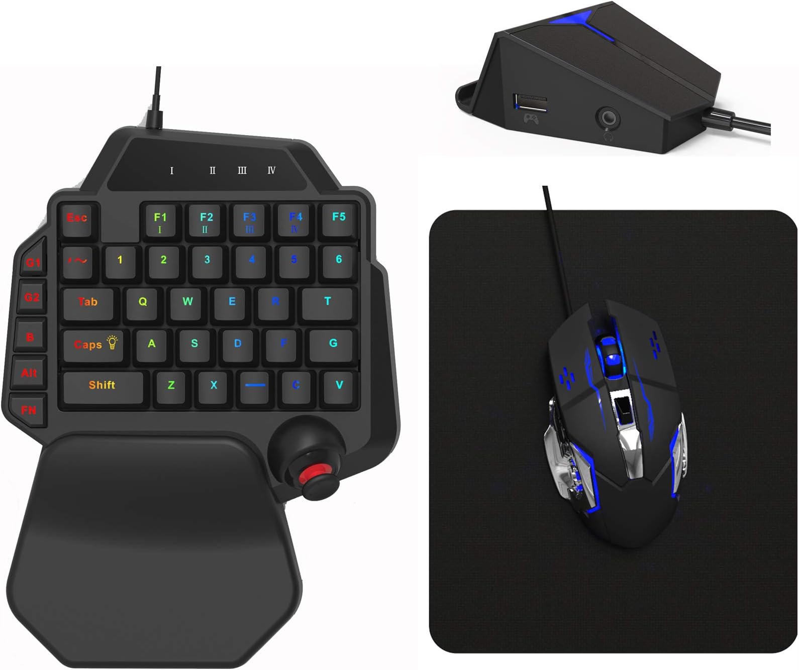 DarkWalker FO222 Console Gaming Keyboard and Mouse Pack for Nintendo Switch, PS4, Xbox One, PC, PS3, Xbox 360