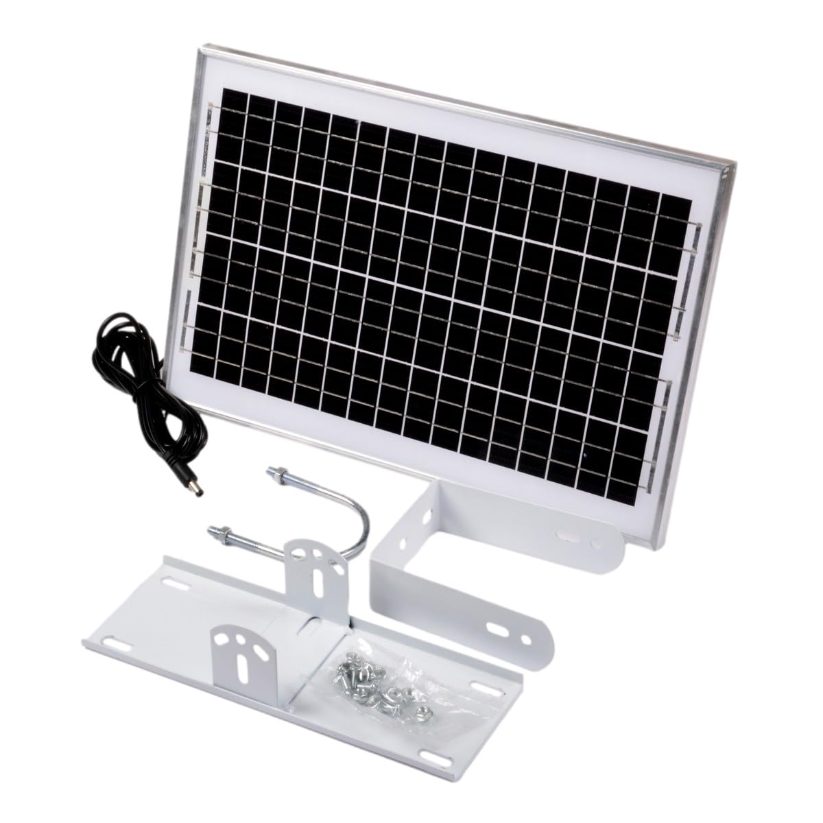 AFTERTECH Module photovoltaïque 10 W 24 V - Panneau solaire - Monocristallin 10 W 36 V Idéal pour systèmes 24 V avec connecteur DC5521 - Dimensions 234 x 349 x 16 mm - Support ftv36 v10 W