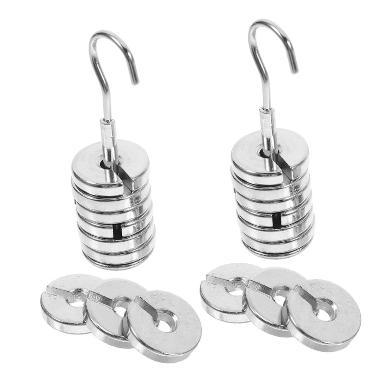 MUCKLILY Versatile Lab Equipment Weights 2 Sets Chromium-Plated Slotted Weights Hanger 200g Precision Mass Set