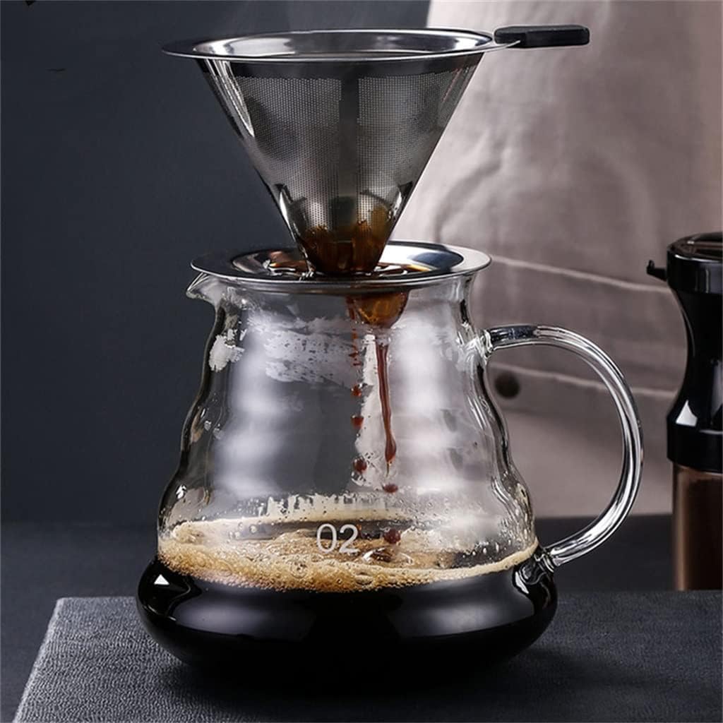 Pour Over Glass Range Coffee Server For Pour & Tea Drip Pot Brewer Barista Filter