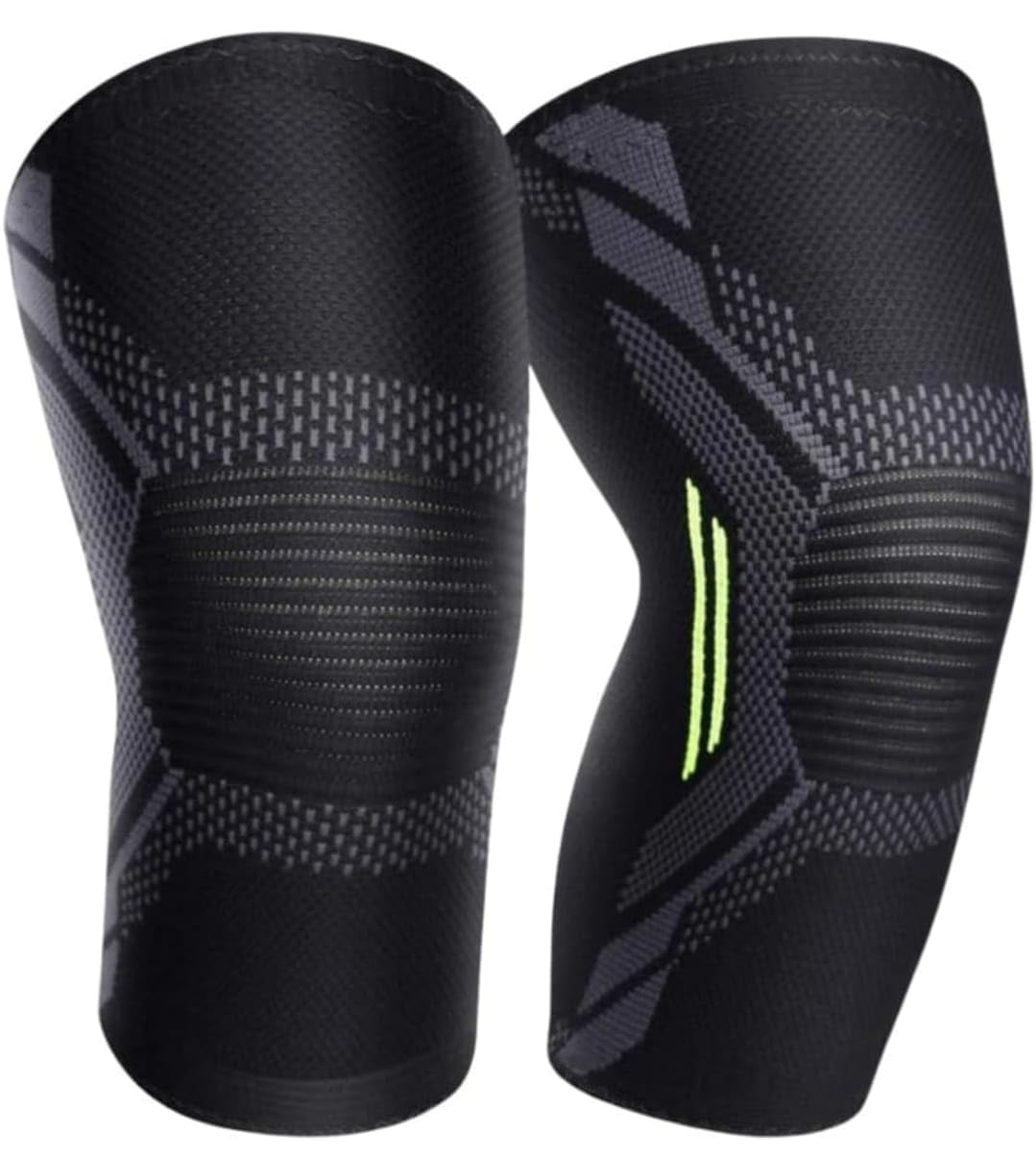 StyleScript Compression Knee Sleeves, 3D Knitting Technology, Non-Slip Silicone Wave, Breathable Fabric, Black, Pain Relief and Support-image-28