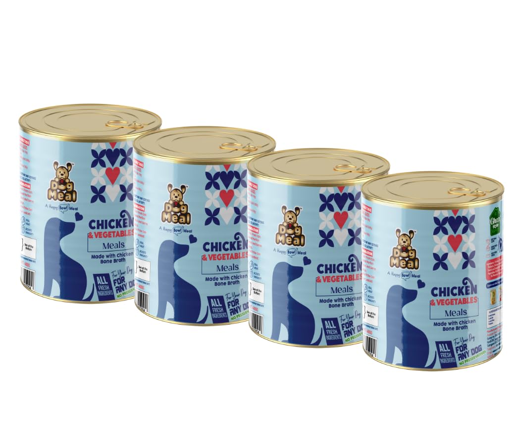 Dog Meal | Chicken and Vegetable Meals | Bone Broth for Dogs | Ready to Eat | Wet Dog Food | Adult Dog Food | Real Chicken and Vegetables | Vegetables | Preservative Free | 400gm | Pack of 4 Can (B0CP84RYPJ) Amazon Price History, Amazon Price Tracker