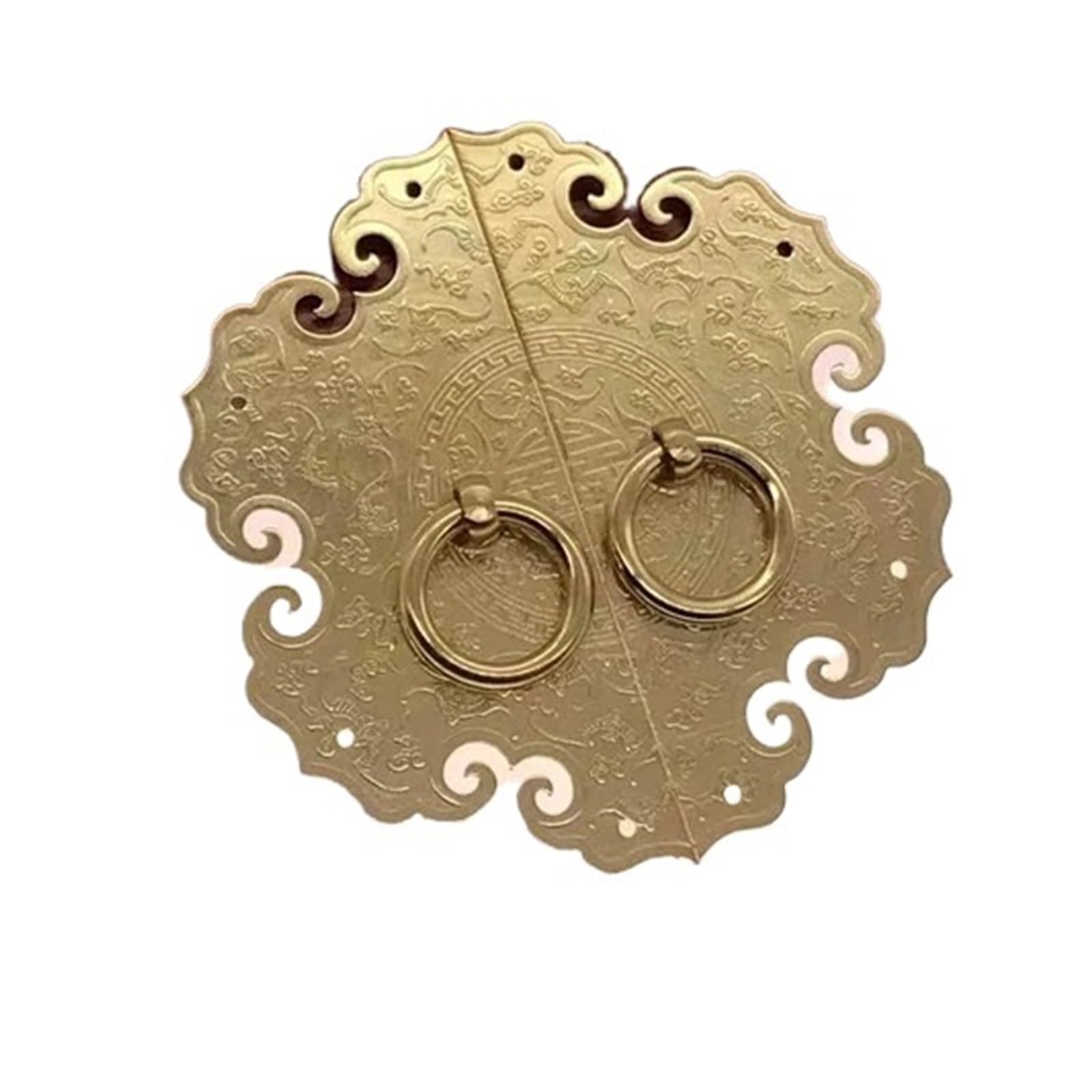 Aldaba De Puerta Manija de latón for gabinete, accesorios for muebles, zapatero, puerta de armario, manija Retro, decoración del hogar Para Puertas Delanteras Y Porches Principales(Diameter180mm gold)