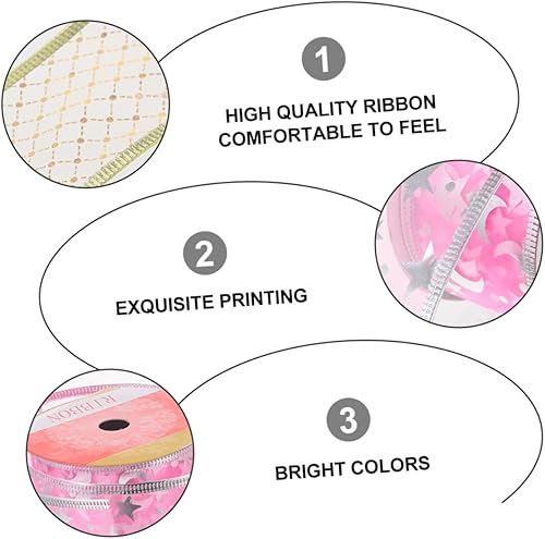 Miniatura 5 de LALAFINA 6 cintas de Navidad anchas para manualidades, cinta de árbol de Navidad, cinta de envoltura de Navidad, relleno de calcetines, cinta de