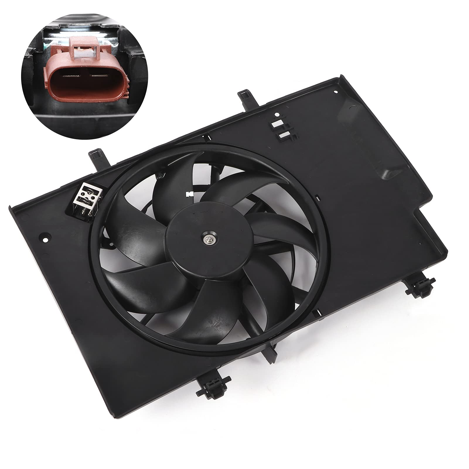 Radiador del Ventilador de Refrigeración del Motor del Automóvil C1B18C607FA Reemplazo para 2011-2018 DOHC Aspirado L4 Equilibrado Estáticamente de 4 Puertas Reemplazo para Hatchback en