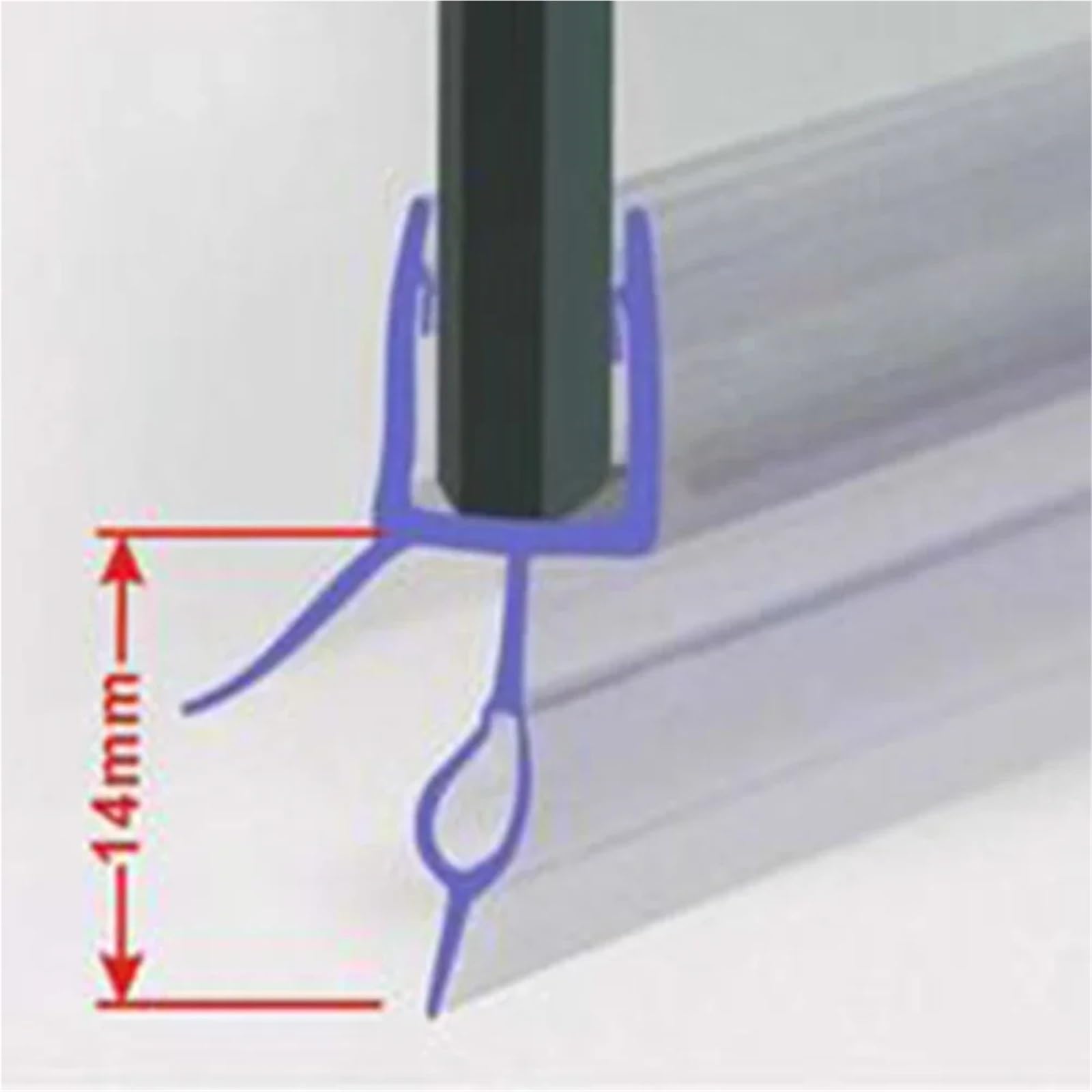 5 m Badezimmer-Duschdichtung, Badewannenabtrennung, transparenter Wasserabweiser, nass-trocken, 4–6 mm Gummistreifen für Duschtüren, Glas(17mm)