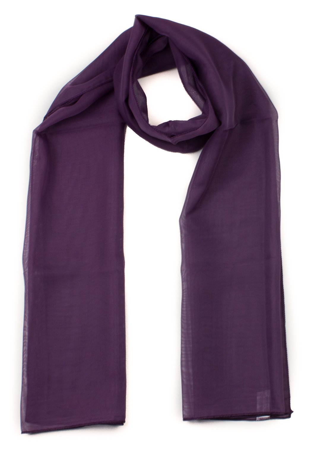 Mytoptrendz® Plain Chiffon Scarf for Women Soft Lightweight Classic Style Sheer Wrap (Plum)