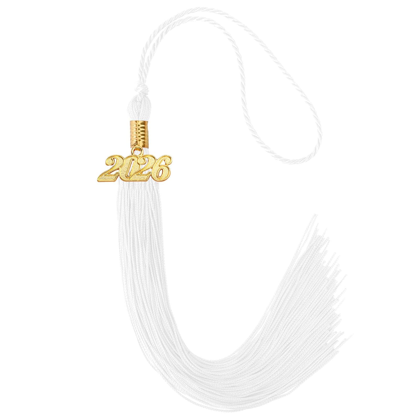 CRFFZ Class of 2026 Graduation Tassels Ornament with Year Charm for Academic Gowns Caps Bachelor Robe Ceremonies Artificial Silk