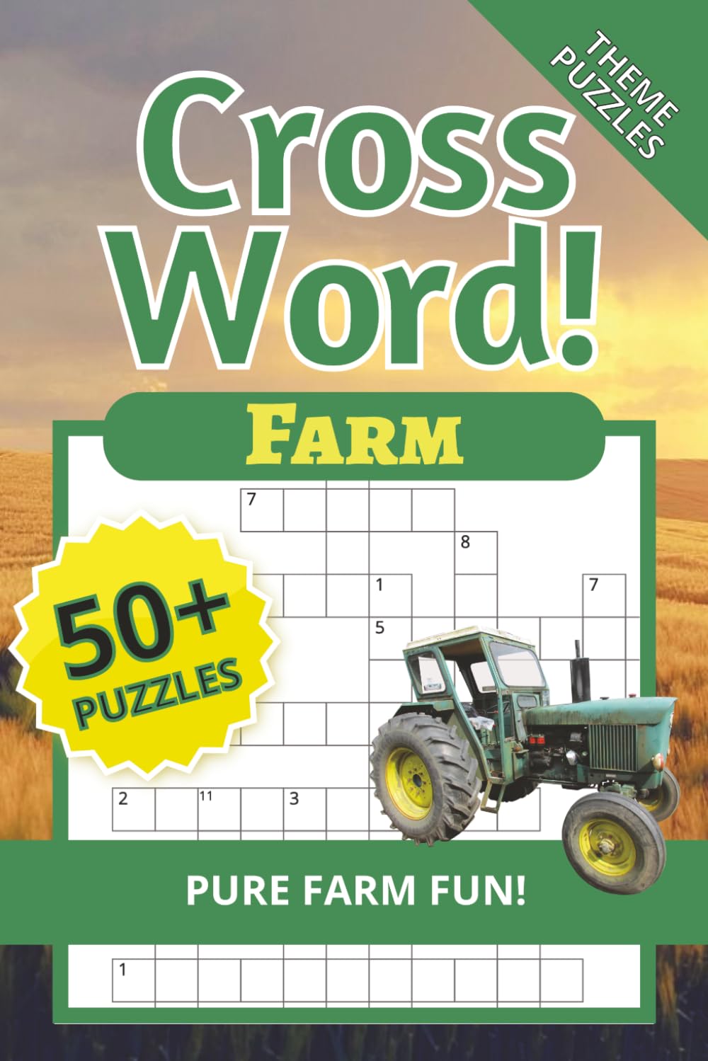 Farm Crossword Puzzles, Theme Puzzles, Pure Farm Fun!: Crossword Puzzles with Easy to Read Print about Farming, Rural, Agriculture and More | ... Gifts for Vacations, Holidays, and Relaxation