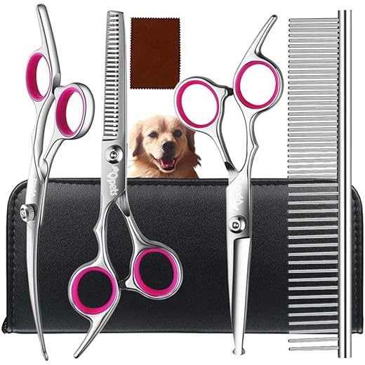 Qpets Stainless Steel Dog Grooming Shears Set (4 pcs)