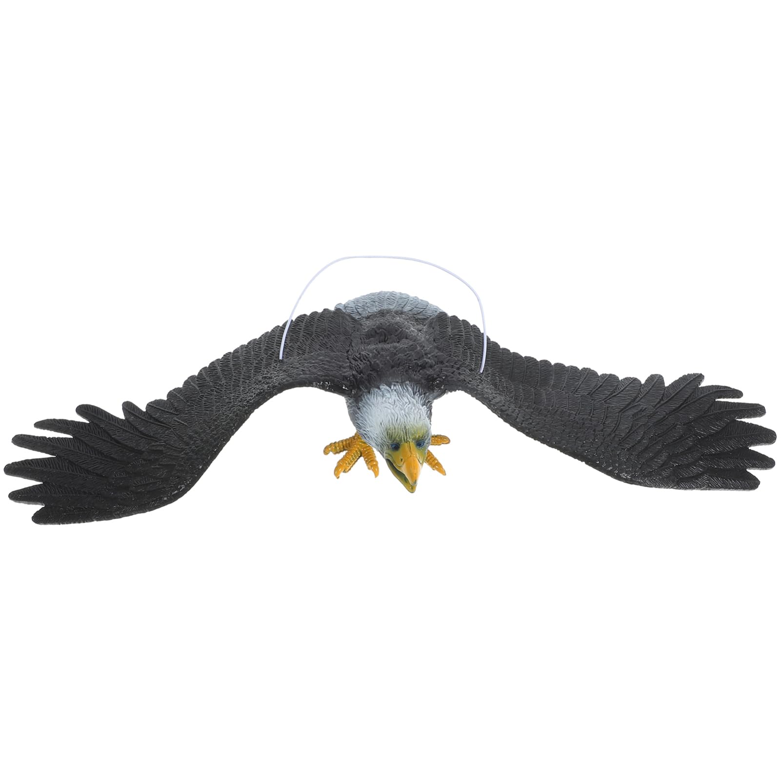 Aquila Spaventa Piccioni in Pvc Nero Dimensioni Reali a Forma di Aquila, Decorazione Chic e Stabile per Giardino Appeso all Esterno come Dissuasore per Uccelli