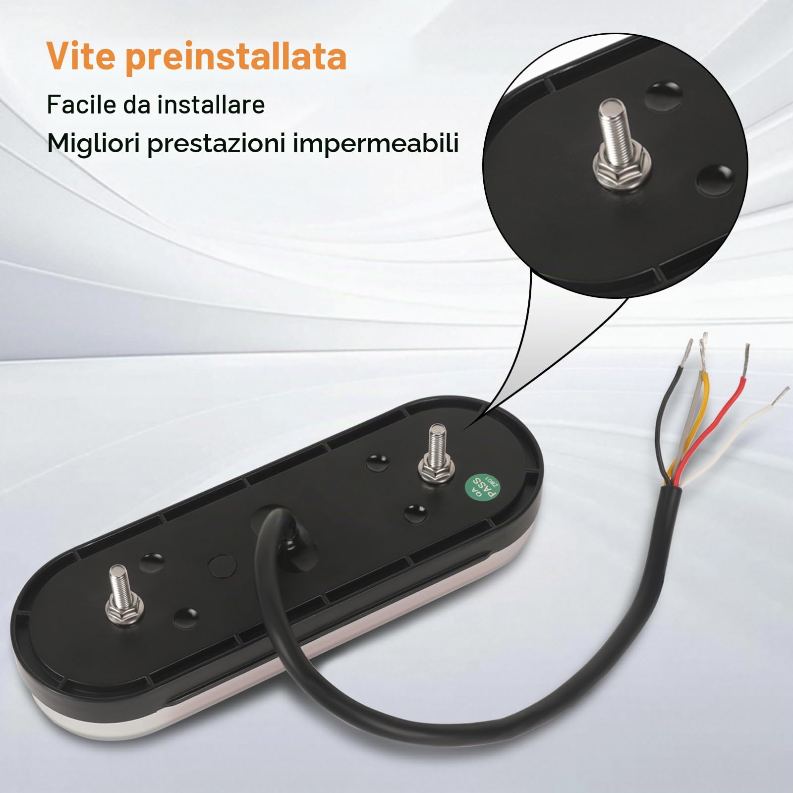 AOHEWEI Luci Posteriori LED per Rimorchi 12/24V - 2 Pezzi Impermeabili con Luci Freni, Posizione, Frecce Dinamiche e Retromarcia per Camper, Caravan, Trattori, Furgoni - Omologazione E