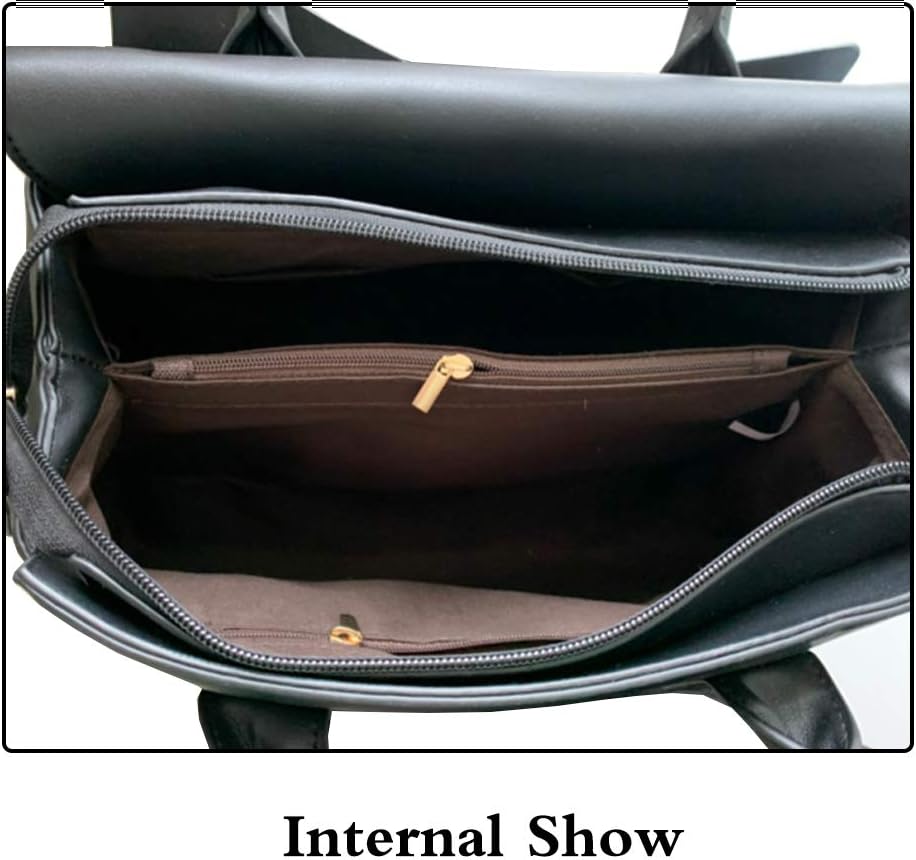 Women 2Pcs Handbag Set Bow-Knot Satchel Top-handle Crossbody Bag Tote Wallet Purse with Heart Pendant Black - Image 7