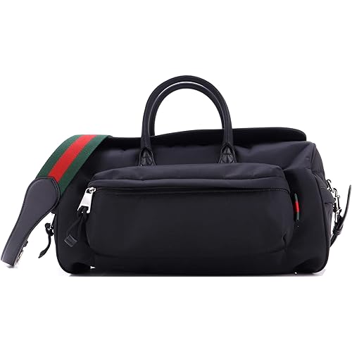 Gucci, Pre-Loved Convertible Front Pocket Duffle Bag Nylon Medium, Black