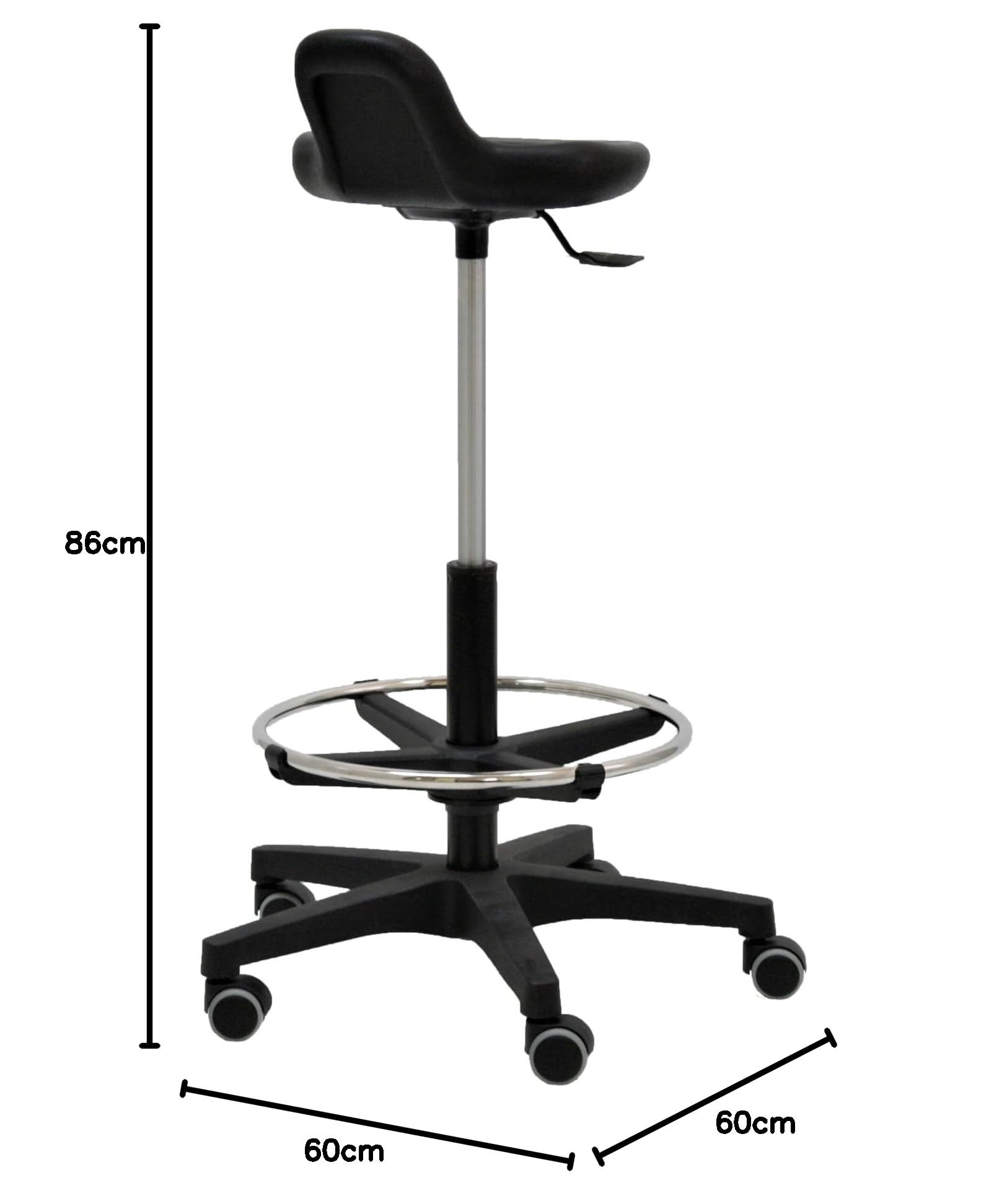 La Silla de Claudia: Taburete Alto con Respaldo Mini y Silla Ergonomica Escritorio con Reposapies | Centrosilla Taburete con Ruedas Giratorio | Silla Ergonómica Alta para Trabajo o Estudio