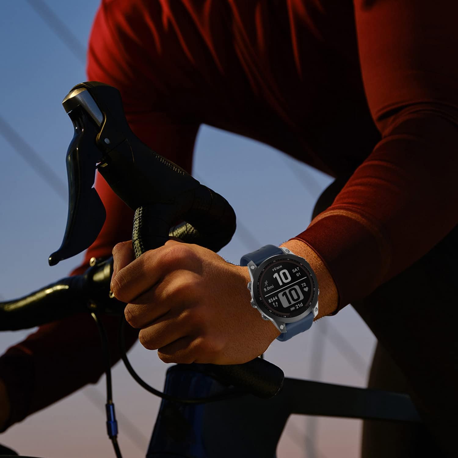 OVERSTEP Compatible with Fenix 7 Watch Band, 22mm Width Soft Silicone Watch Strap for Garmin Fenix 5/Fenix 5 Plus/Fenix 6/Fenix 6 Pro Smartwatch (Dark Blue) - Image 7