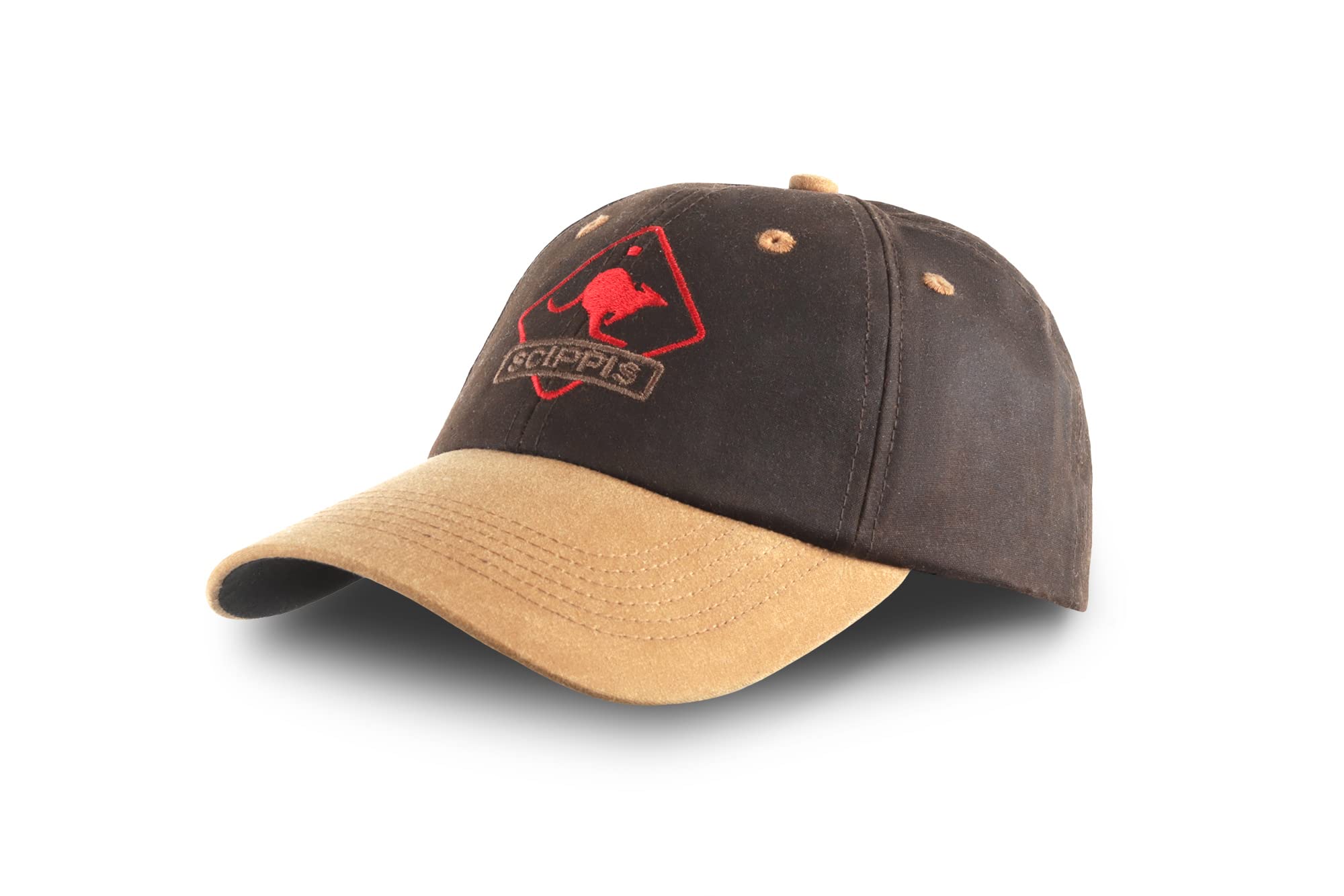 Scippis Unisex Tan/Brown Baseball Dri Tec Oilskin Cap Raincap Australia One-Size Adjustable