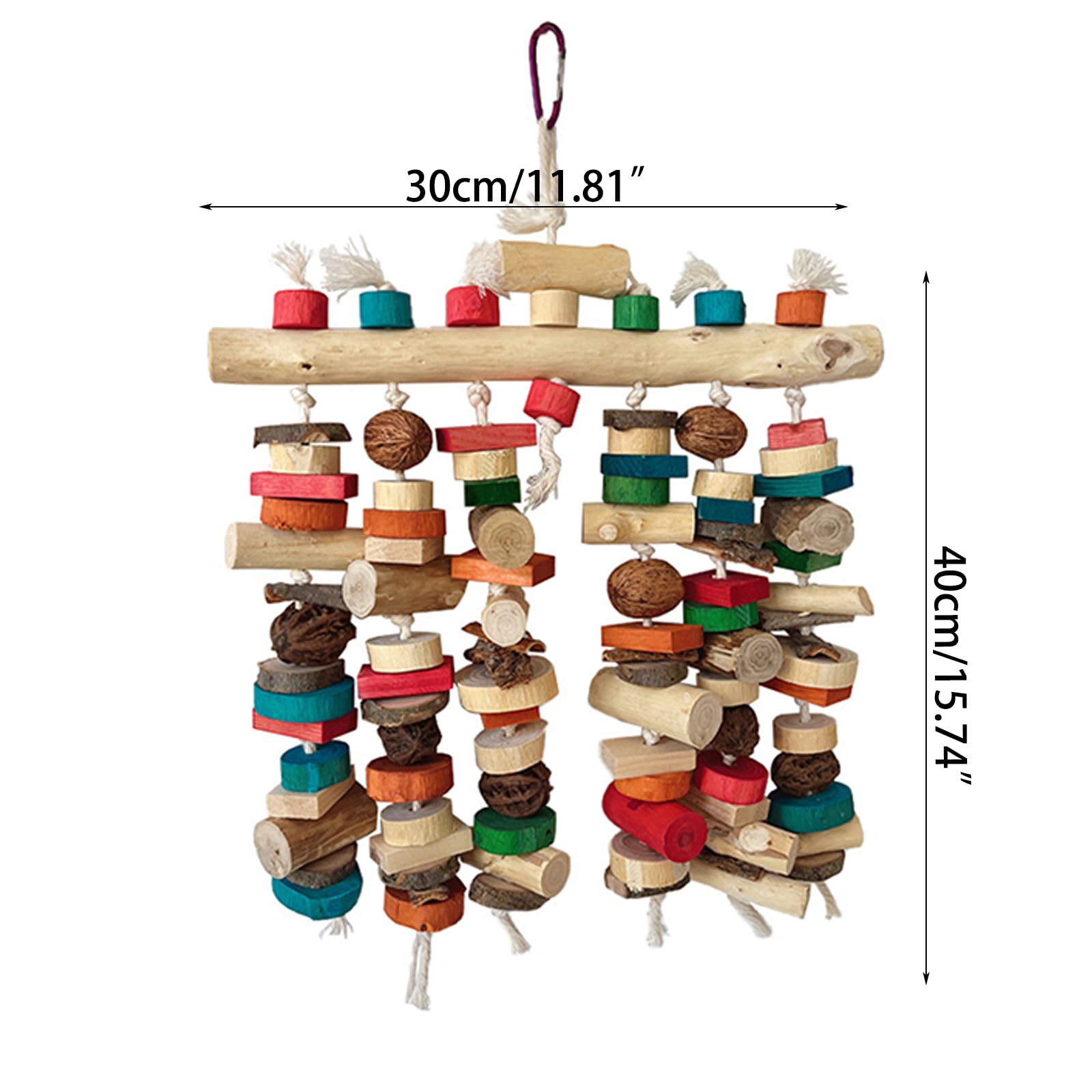 PANGBOER Jouet à mâcher pour oiseaux de compagnie - Bloc naturel coloré pour calopsittes conures cacatoès - Grincement des dents - Parfait pour cage - Jouet pour perroquets pour perruches, calopsittes
