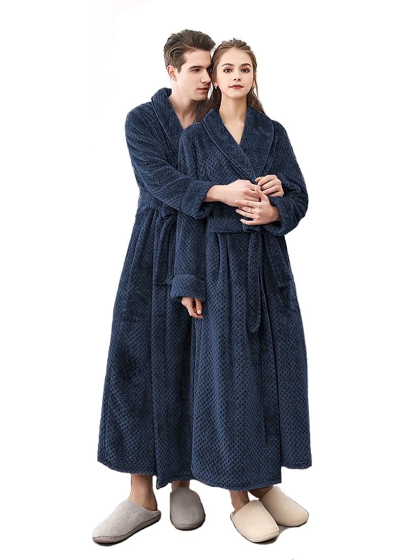 Dla dorosłych Odzież domowa Długi szlafrok, Gorset Kimono Robe Polarowy Wielokolorowy Wiele rozmiarów(Blue,Female/M)