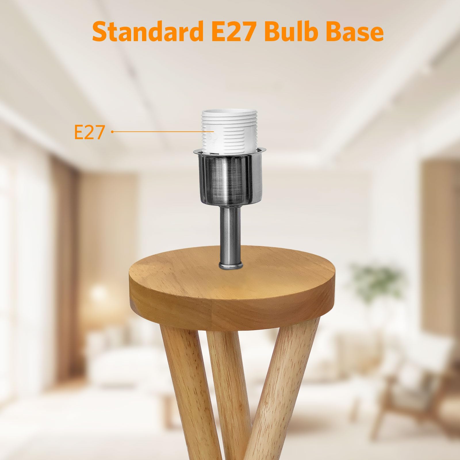 BBHome Lámpara de pie escandinava con bombilla LED E27 de 9 W, pantalla blanca, moderna para dormitorio, estudio y oficina
