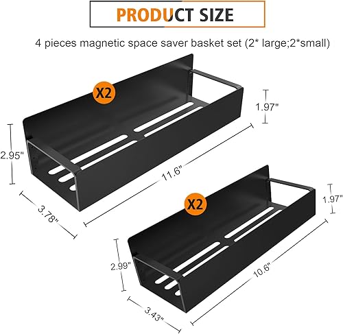 Miniatura 2 de Organizador magnético para especias, estante magnético para refrigerador, estante magnético para especias que puede ahorrar espacio en la cocina y