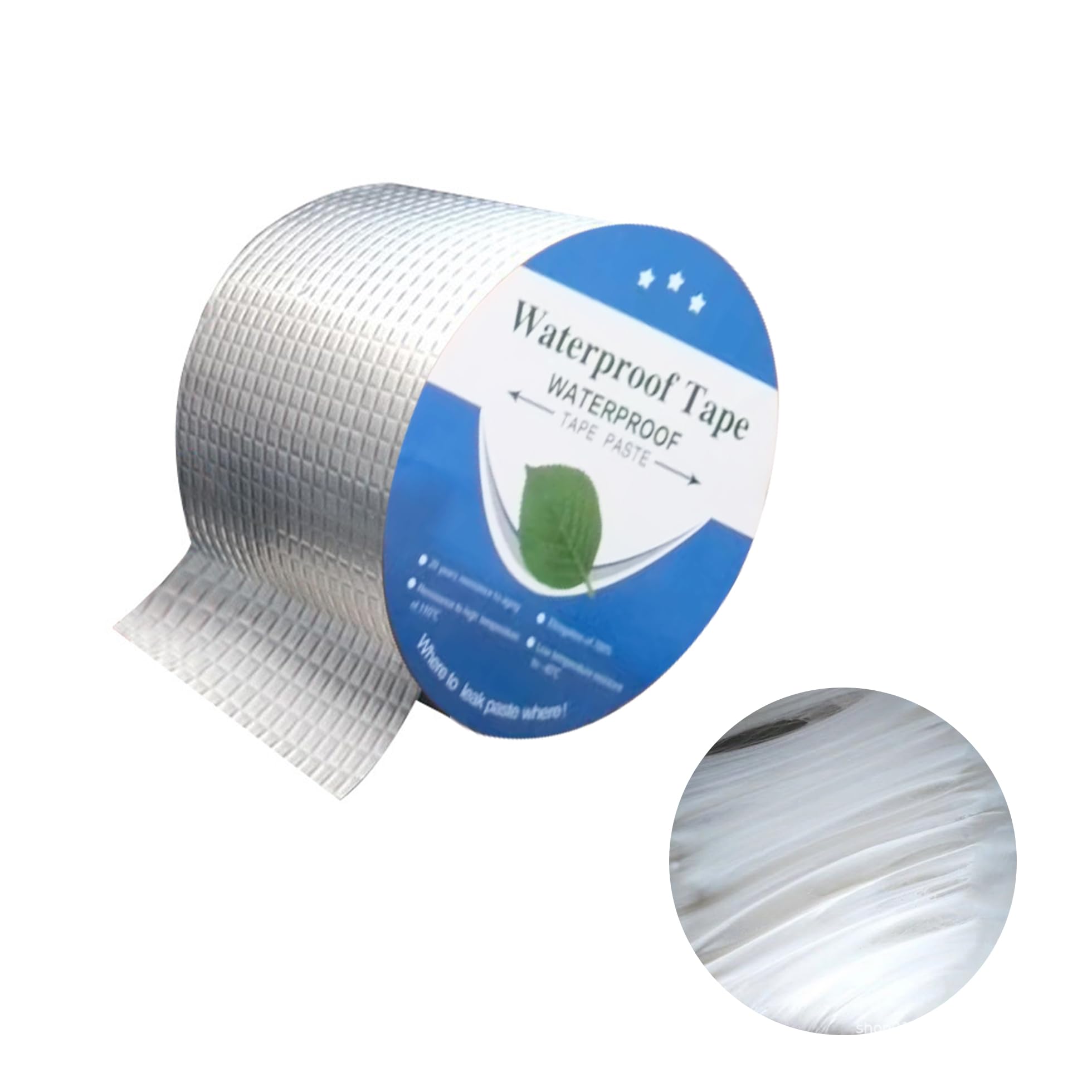 Butyl Tape Waterproof 5M X 100MM , Extremely Strong Waterproof Tape,Aluminum Foil Sealing Strip ,1MM Thickness, for Roofing Pipe Leak Seal Tape
