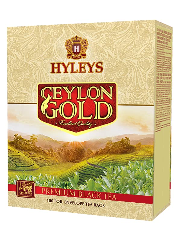 Miniatura 2 de Hyleys Ceylon Gold - Té negro de alta calidad, 100 bolsas de té (sin OMG, sin gluten, sin lácteos, sin azúcar y 100% natural)
