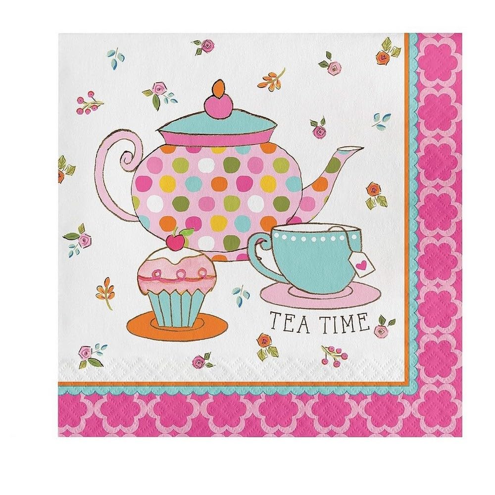 Creative Converting Tea Time 16 Count Lunch Napkins,